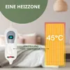 A close-up of a heating pad controller and a graphic illustrating its heating element and temperature. Produktbild-Vorschau