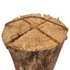 A close-up view of the top of a large, split log, tied with rope. Produktbild-Vorschau