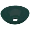 vidaXL Lavabo in Vetroceramica verde scuro rotondo Anteprima dell’immagine prodotto 1