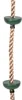 A close-up view of a climbing rope with two green discs attached. Voir les images du produit