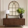 LunaMirror August 100 x 75 cm, wandspiegel met boog en visgraatdetail, lijst zwart – 5 Productafbeelding-voorbeeld