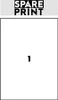 A white square with the number 1 in the center, and a grey bar at the top with the words "SPARE PRINT" in white and "PRINT" in black. Náhled obrázku produktu