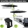 Alu Ampelschirm 300cm grau mit LED-Beleuchtung Produktbild-Vorschau 6