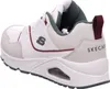 A side view of a white Skechers sneaker. Voir les images du produit
