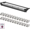 hb-digital Patchpanel 19 zoll 24-Port mit CAT 6a RJ45 Produktbild-Vorschau 1