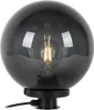 A close-up studio shot of a decorative globe lamp with a dark gray glass shade and a visible filament bulb inside. Produktbild-Vorschau