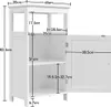 A diagram of a white cabinet with dimensions indicated by lines and numbers. Produktbild-Vorschau