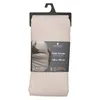 A folded fitted sheet is displayed on a hanger, with packaging showing product details. Podgląd zdjęcia produktu
