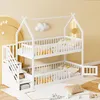 Merax Etagenbett 90x20 aus Massivholz mit Dach, Kinderbett Produktbild-Vorschau 2
