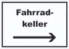 Fahrradkeller Schild mit Text und Richtungspfeil rechts Rad Produktbild-Vorschau 1