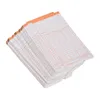 A stack of timecards with orange tops, isolated on a white background. Náhled obrázku produktu