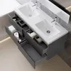 120 cm Badmöbel-Set Unterschrank mit Mineralguss waschtisch Produktbild-Vorschau 2