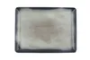 A rectangular plate with a dark blue rim and a textured gray center. Produktbild-Vorschau