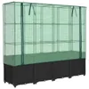 A raised garden bed with a greenhouse cover. Voir les images du produit