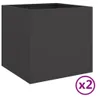 vidaXL Pflanzkübel 2 Stk. Schwarz 42x40x39 cm Stahl Produktbild-Vorschau 10