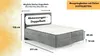 A diagram of a boxspring bed with dimensions and specifications. Produktbild-Vorschau