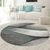 Tapis de salon moderne design vagues en bleu gris Voir les images du produit 1