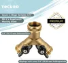 tecuro 2-Wege Y-Verteiler 3/4 Zoll mit 2 Absperrhähnen - Produktbild-Vorschau 2