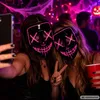 LED maska na Halloween, svietiaca s ovládačom - ružová Náhľad obrázku produktu 4