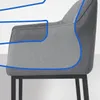 Barhocker Damaso B Filz mit 4-Fuß Gestell grau Produktbild-Vorschau 3