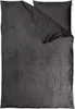 A dark grey duvet cover and pillowcase laid out flat on a white background. Produktbild-Vorschau