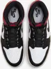 A top-down view of a pair of Nike Air Jordan 1 Retro High OG "Black Toe" sneakers. Produktbild-Vorschau