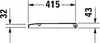 A diagram showing the dimensions of a toilet seat. Produktbild-Vorschau