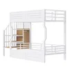 Merax Etagenbett Eisenbett 90x200cm mit LED und Treppe Produktbild-Vorschau 7