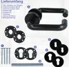 A collection of door handle components and hardware, laid out with labels. Produktbild-Vorschau