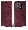 A burgundy flip case for a smartphone is shown from two angles. Produktbild-Vorschau
