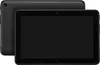 A black tablet is shown from the front and back. Voir les images du produit