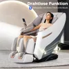 A woman is relaxing in a massage chair, with musical notes depicted around the chair to symbolize music playback. Produktbild-Vorschau