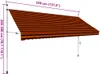 vidaXL Einziehbare Markise Handbetrieben 350 cm Orange und Produktbild-Vorschau 7