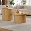 Merax runder Couchtisch 2er-Set aus MDF, doppelte Produktbild-Vorschau 4