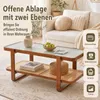 KOMFOTTEU Rechteckiger Couchtisch mit massivem Holzrahmen, Produktbild-Vorschau 4