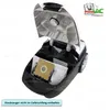 An open vacuum cleaner showing a dust bag inside, with a logo and text overlay. Produktbild-Vorschau