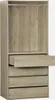 A wooden wardrobe with drawers, viewed from the front. Anteprima dell’immagine prodotto