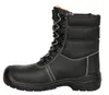 A black winter work boot with white stitching and laces, shown from the side against a white background. Produktbild-Vorschau