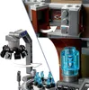 Collage of close-up shots showing details of a LEGO set, including a mechanical arm with attachments, a compartment with tools, and a glowing blue power cell. Produktbild-Vorschau