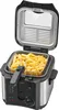 A deep fryer with a basket of french fries inside, shown with the lid open. Produktbild-Vorschau