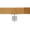 A close-up view of a wooden handrail mounted on a white background with a silver bracket. Podgląd zdjęcia produktu