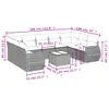 10-tlg. Garten-Sofagarnitur mit Kissen Schwarz Poly Rattan Produktbild-Vorschau 3