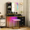 COSTWAY Schminktisch mit LED-Beleuchtung, Frisiertisch mit Produktbild-Vorschau 9