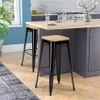 chaises haut bar cuisine métal haut h78cm bois steel up Voir les images du produit 6