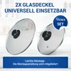 Glasdeckel 2x 200mm/240mmØ mit Knopfgriff und Produktbild-Vorschau 2
