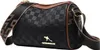 A black and brown checkered women's shoulder bag with a gold kangaroo logo and brand name. Podgląd zdjęcia produktu