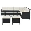 Juskys Polyrattan Lounge Manacor - Sofa, stolik, stołek i Podgląd zdjęcia produktu 12