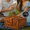 Kosz piknikowy koszyk wiklina termotorba sztućce talerze Podgląd zdjęcia produktu 9