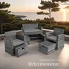 tectake® Rattan Sitzgruppe Modena 3+2+1 Set, inkl. Produktbild-Vorschau 7