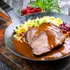 A close-up of a dish of meat and noodles in a pan. Náhľad obrázku produktu